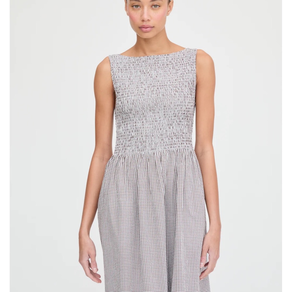 Hill House Cosimo Nap chocolate gingham maxi dress - Picture 5 of 10